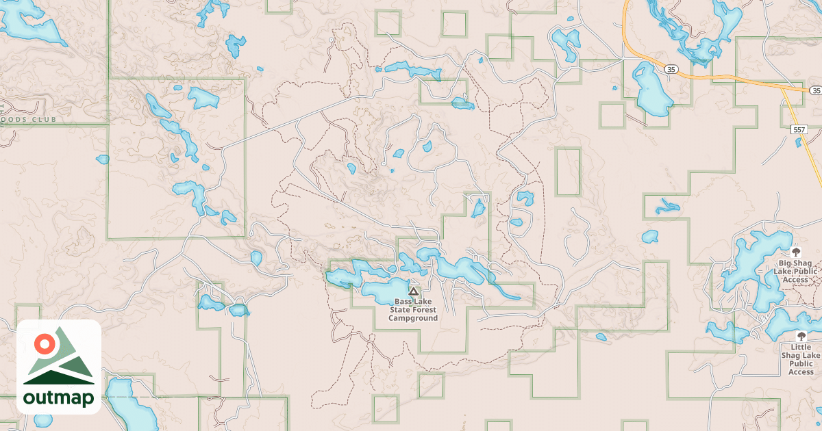 Map of Bass Lake Motorcycle Trail