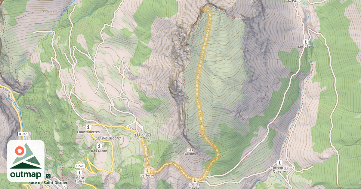 Map of Le Gigon — Les Hauts Gicons