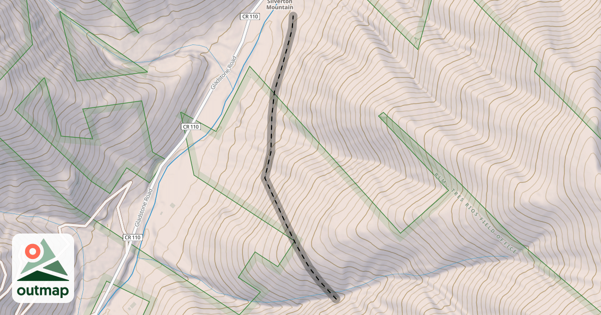 Map of ski trail to base