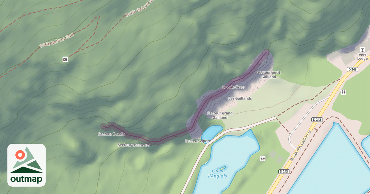 Map of Rocher d'escalade des Gaillands