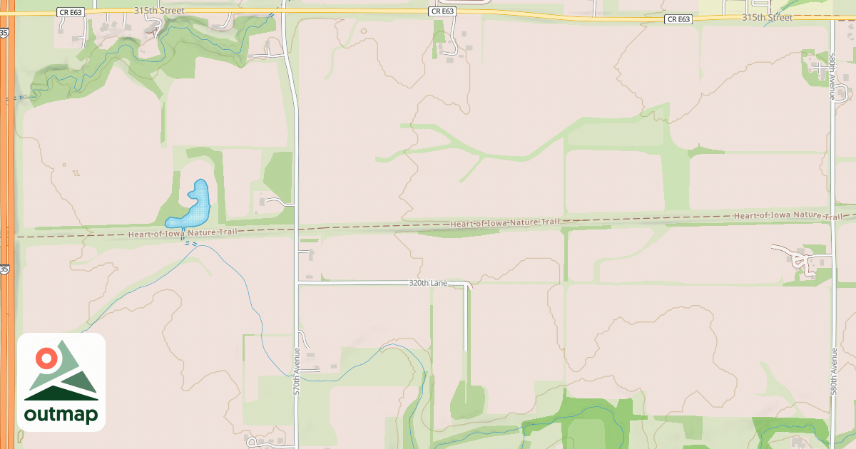 Map of Heart of Iowa Nature Trail