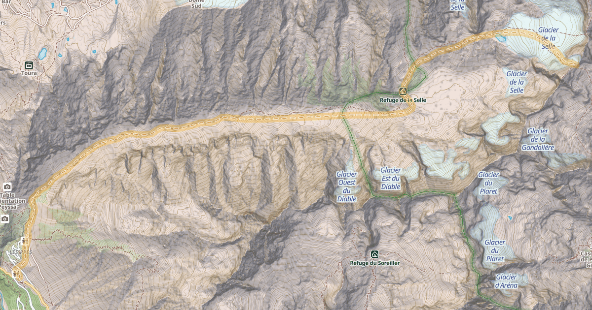 Map preview of Col du Replat — Saint-Christophe-en-Oisans