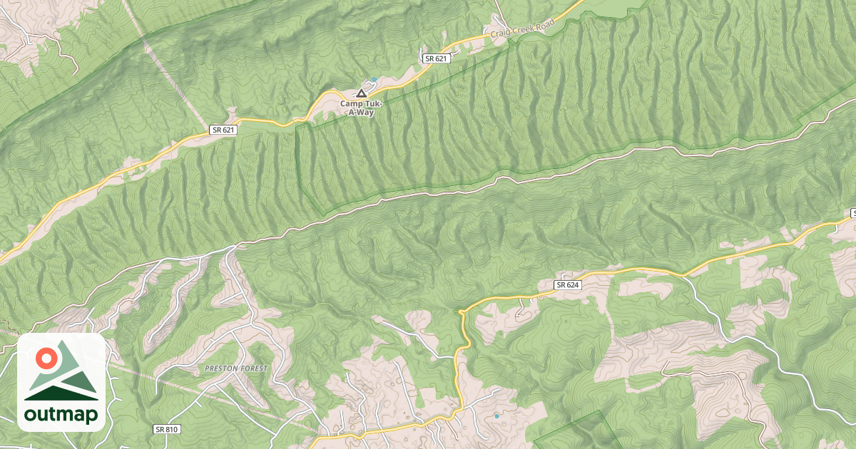 Map of BRUSH MOUNTAIN