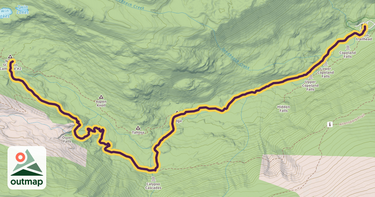 Map of Wild Basin Trail