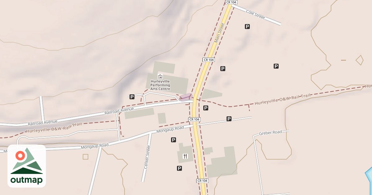 Map of Hurleyville O&W Rail Trail