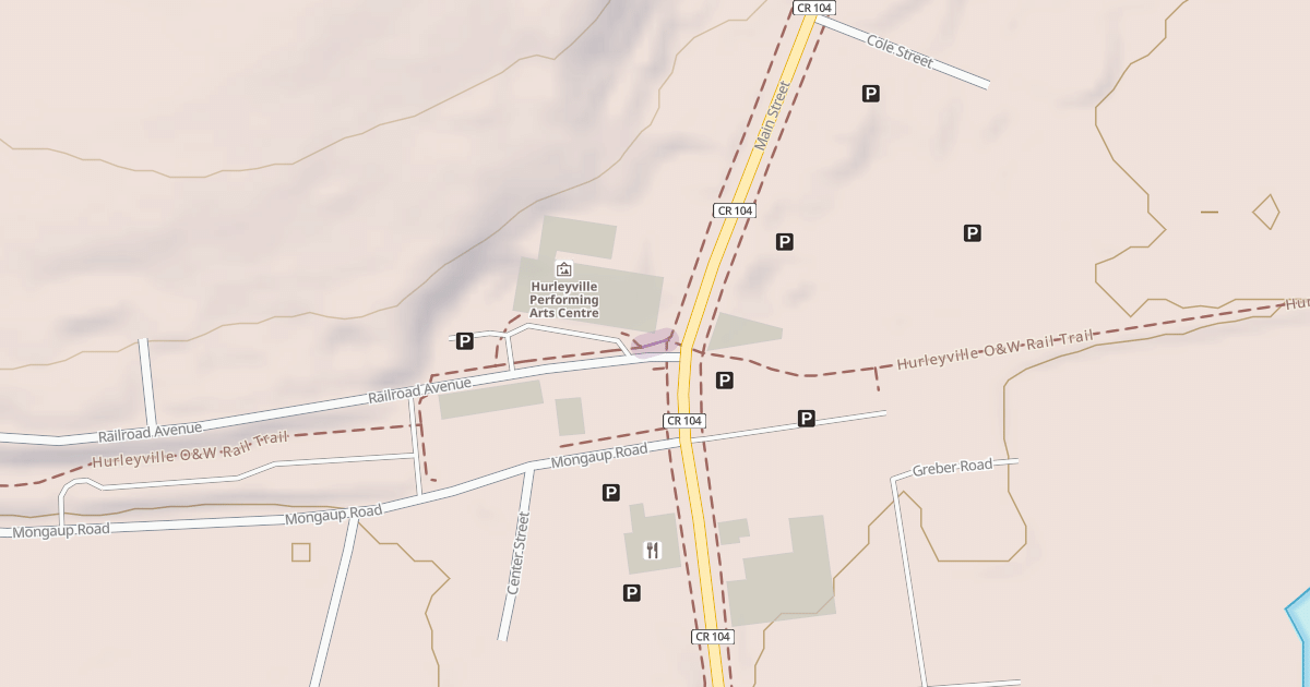 Map preview of Hurleyville O&W Rail Trail