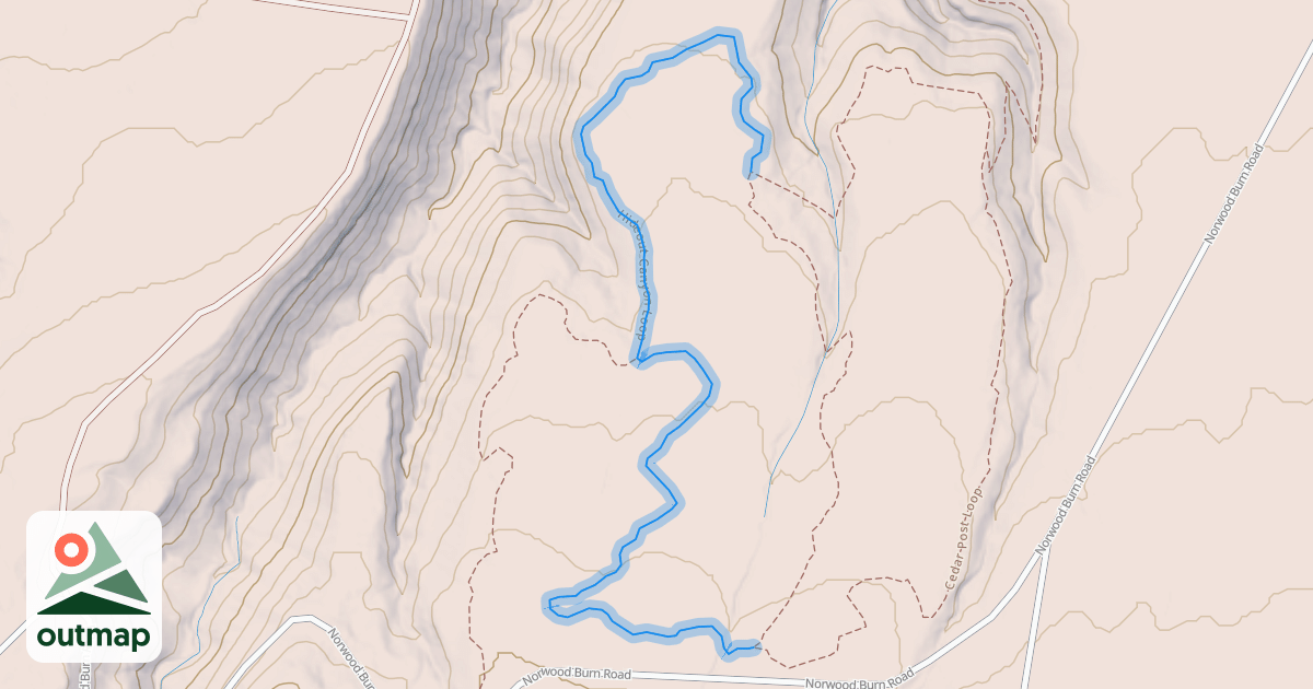 Map of Hideout Canyon Loop