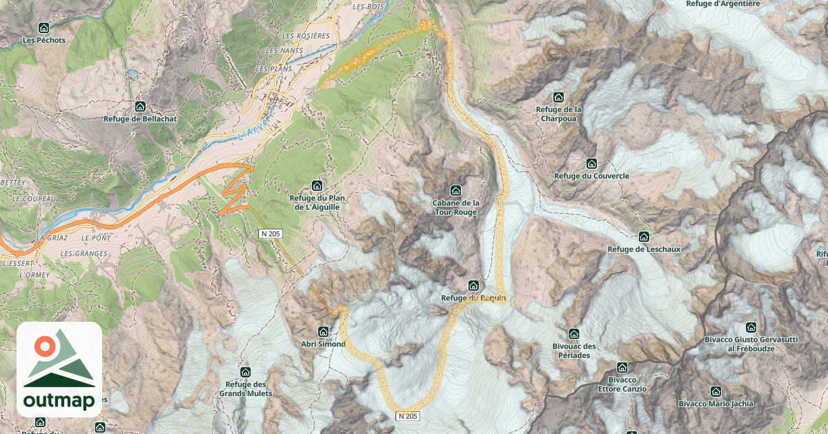 Map of Chamonix — Aiguille du Midi