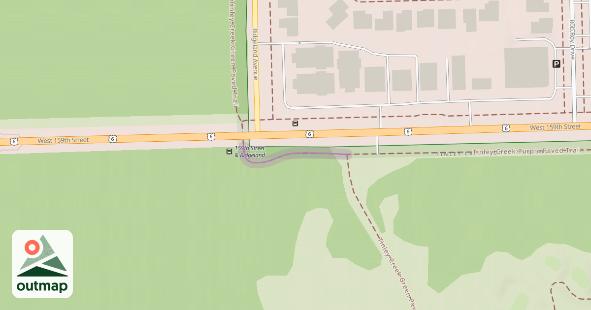 Map of Tinley Creek Green Paved Trail