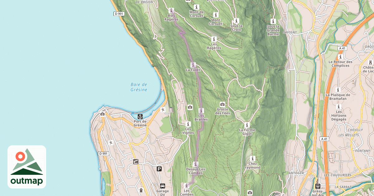 Map of Chemin des Combes
