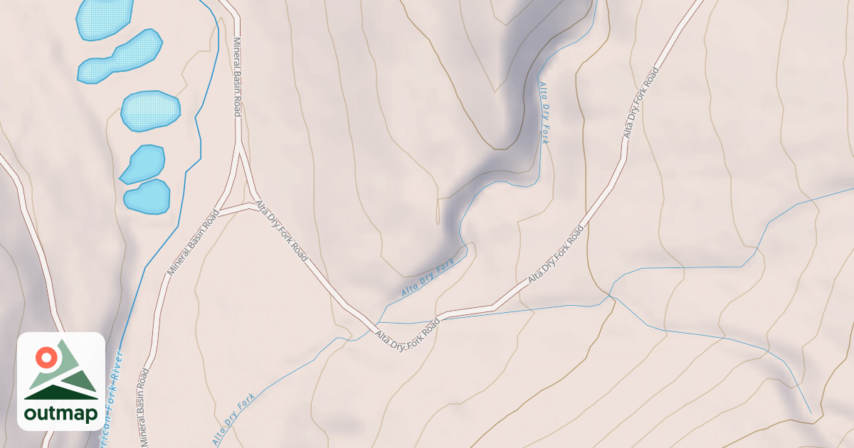 Map of Alta Dry Fork Winter