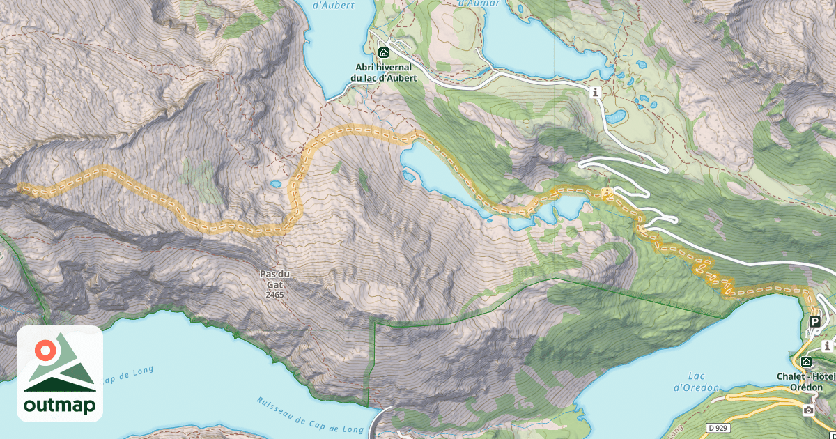 Map of Ramoun — Lac d'Orédon