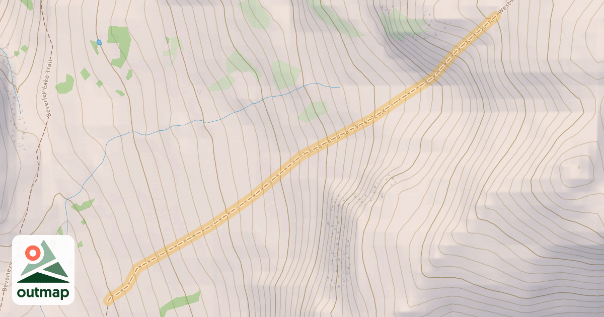 Map of Rainbow Mountain West Route