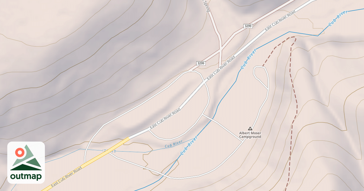 Map of CUB RIVER SNOW PARKING OVERFLO