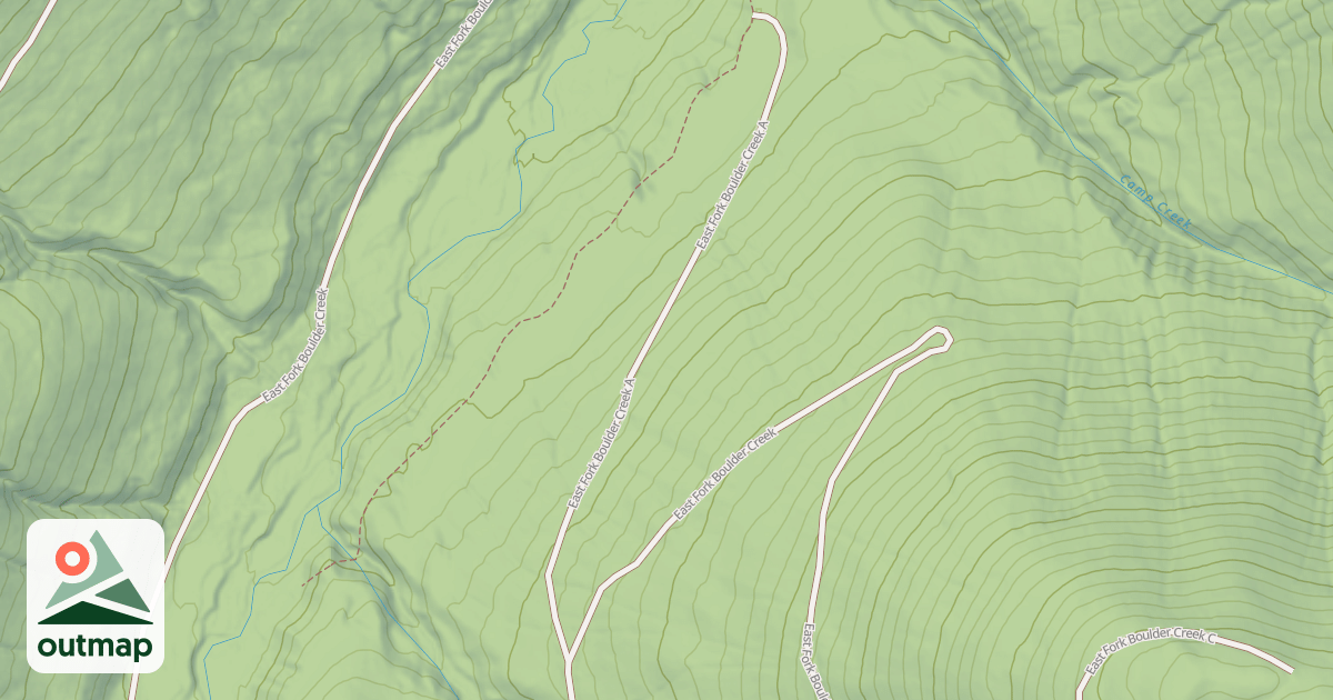 Map of EAST FORK BOULDER CREEK A
