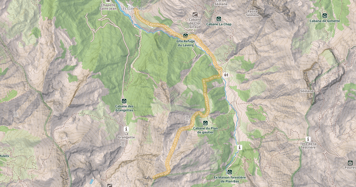 Map preview of Tête de Chabrière — Les Clarionds