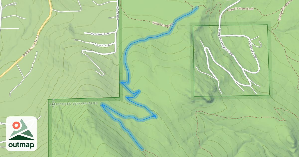 Map of Evergreen Mtn West Trail