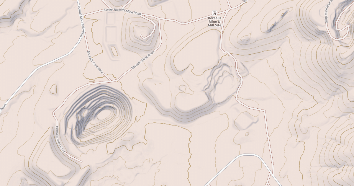 Map preview of LOWER BOREALIS MINE ROAD