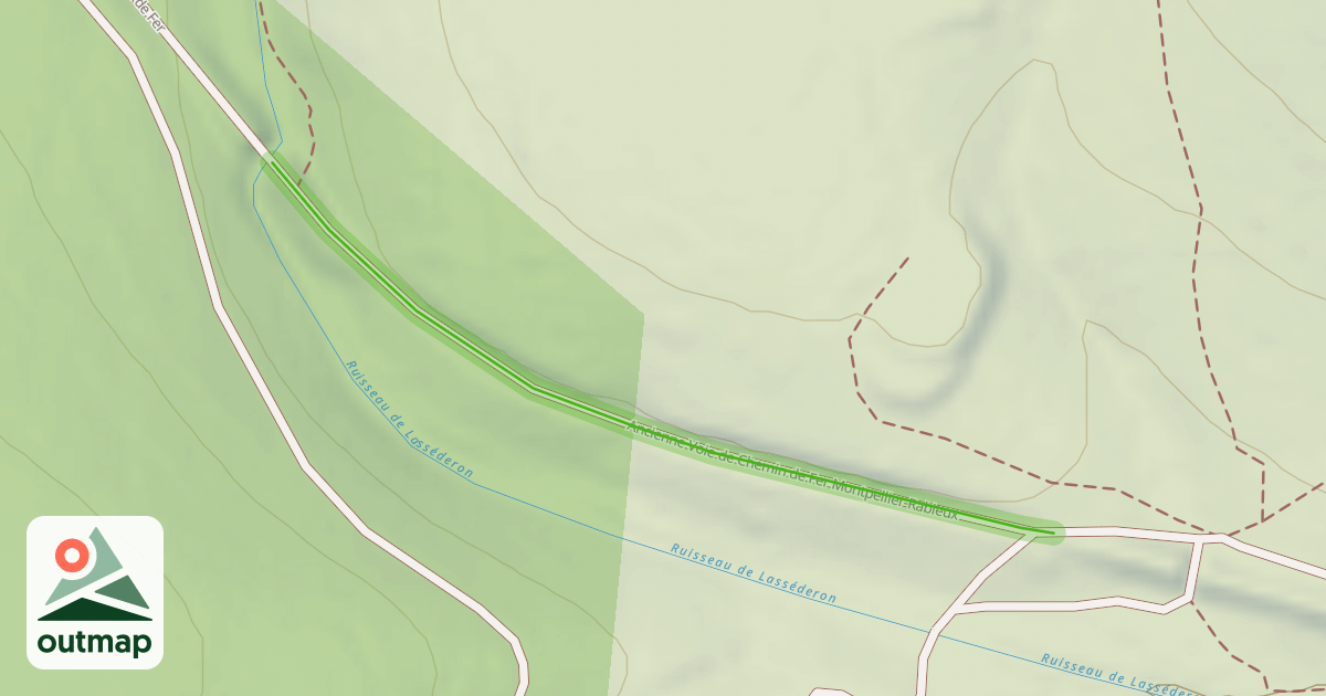 Map of Ancienne Voie de Chemin de Fer Montpellier-Rabieux