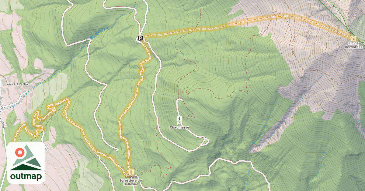 Map of Pic de Bernadez — Saint-Antoine