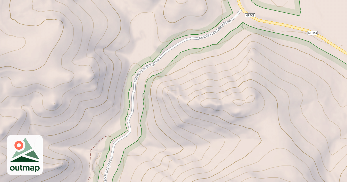 Map of MIDDLE FORK STONY