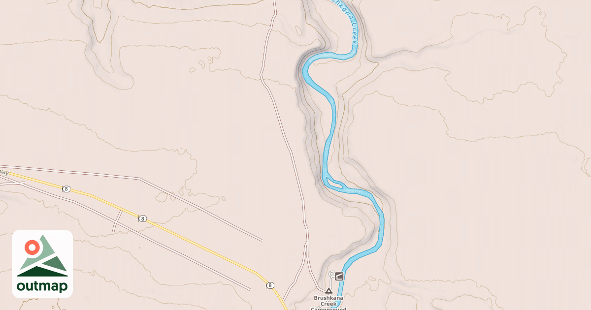 Map of Brushkana Creek