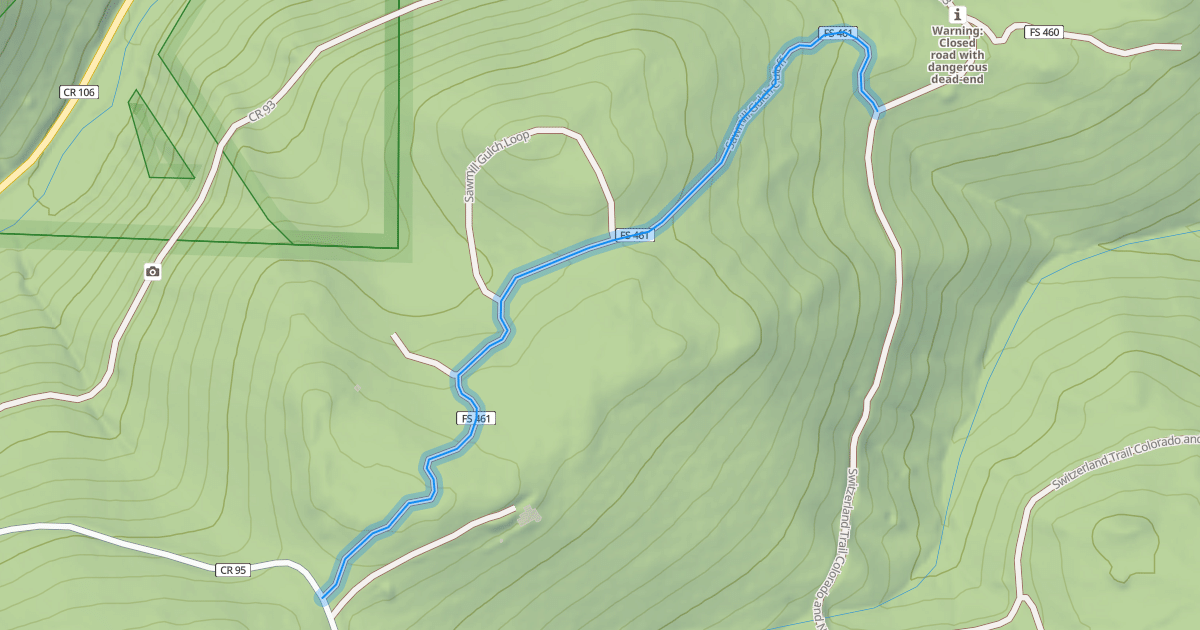 Map preview of Sawmill Gulch Cutoff
