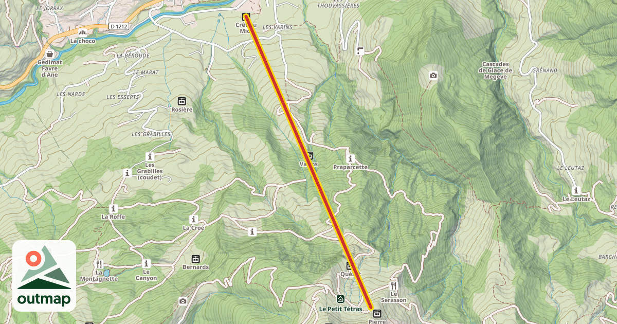 Map of Crêt du Midi