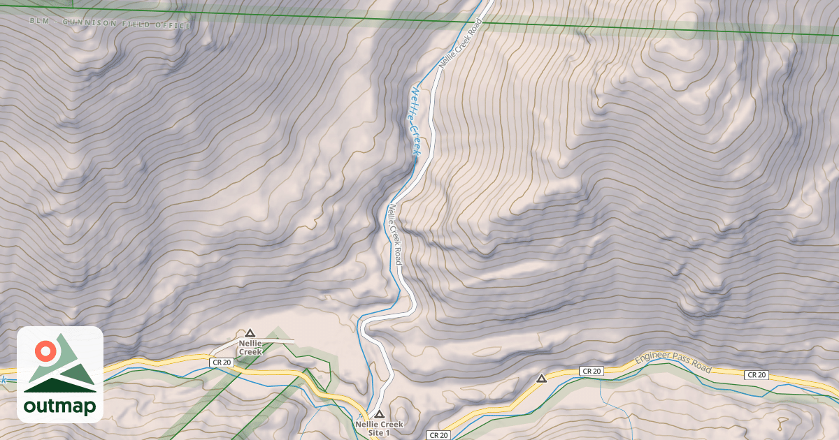 Map of Nellie Creek Road