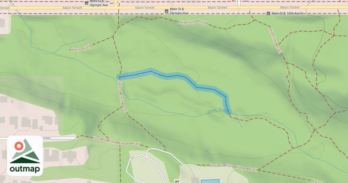 Map of Shell Creek Trail