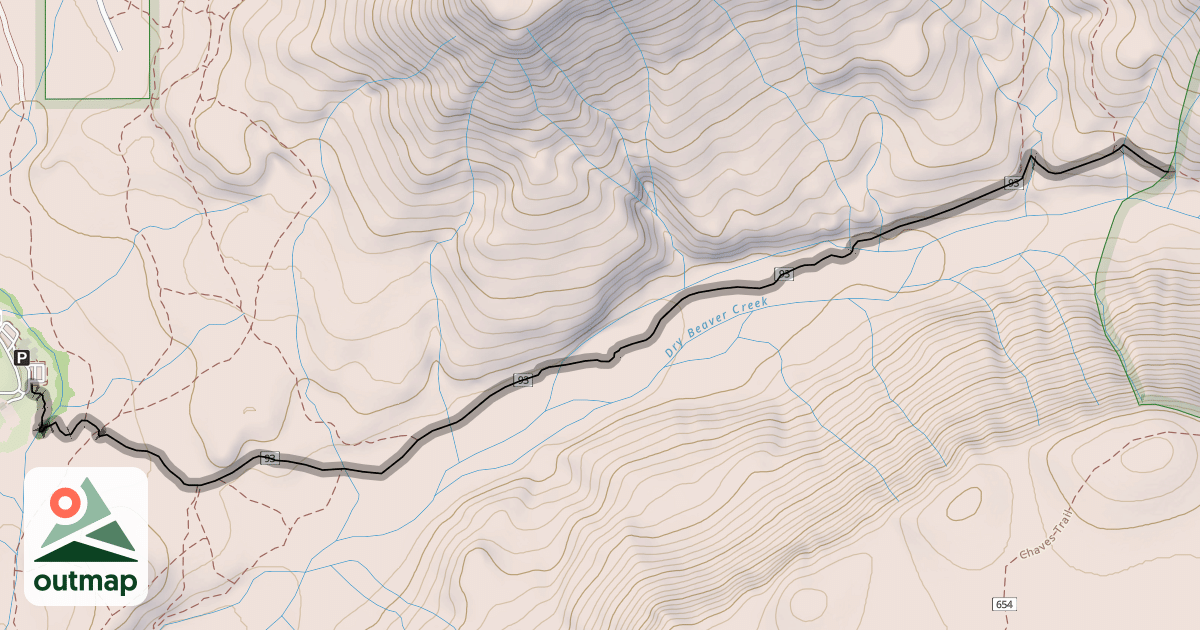 Map of Woods Canyon Trail