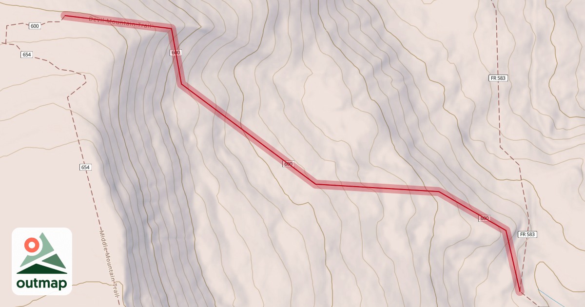 Map of Devil Mountain Trail
