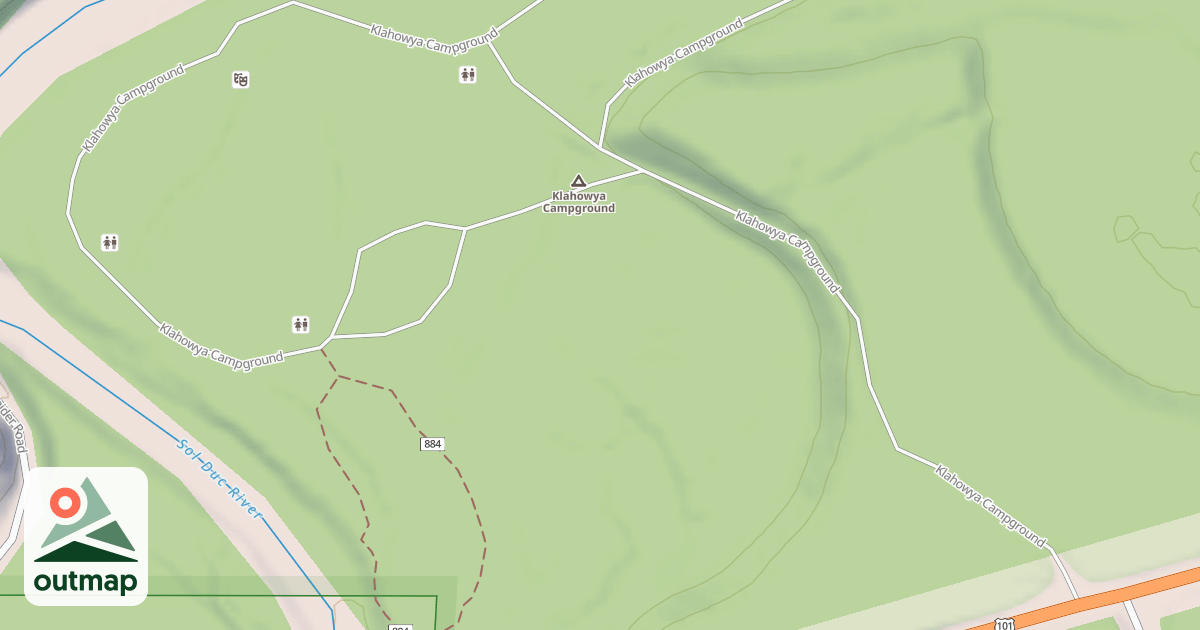 Map of KLAHOWYA CAMP GROUND