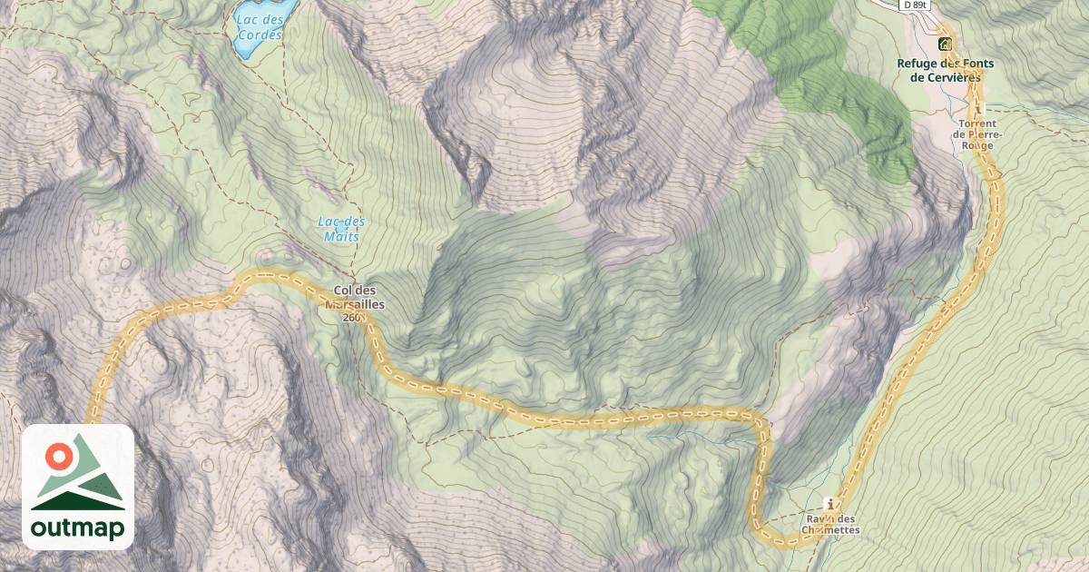 Map of L'Escalinade — Les Fonts de Cervières
