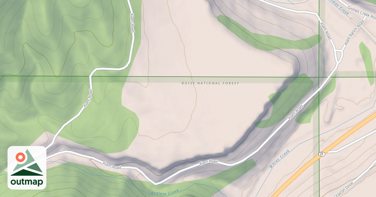 Map of AVALENE CREEK