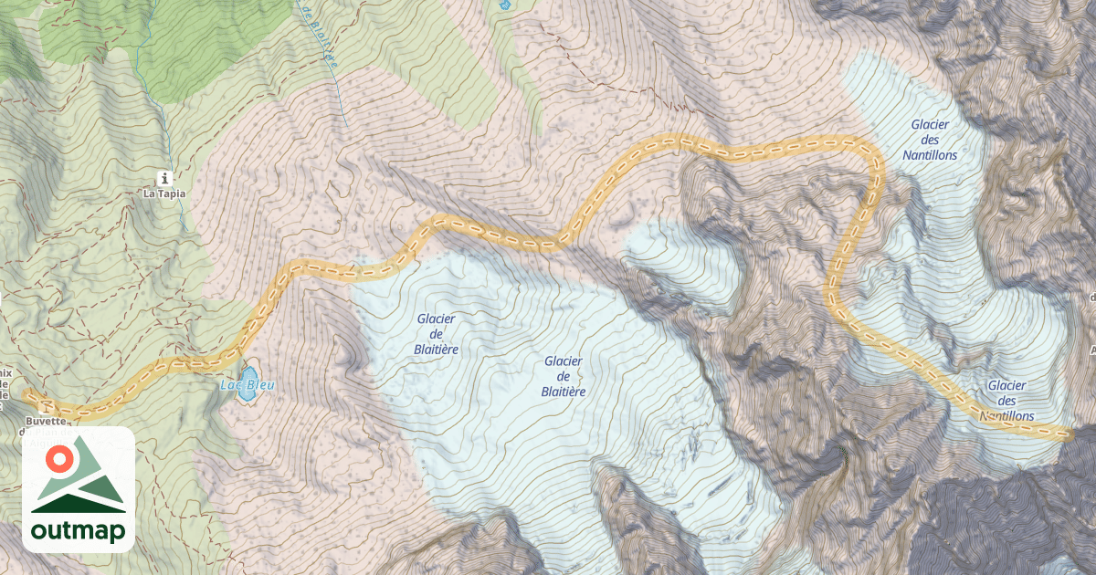 Map of Col des Nantillons — Plan de l'Aiguille