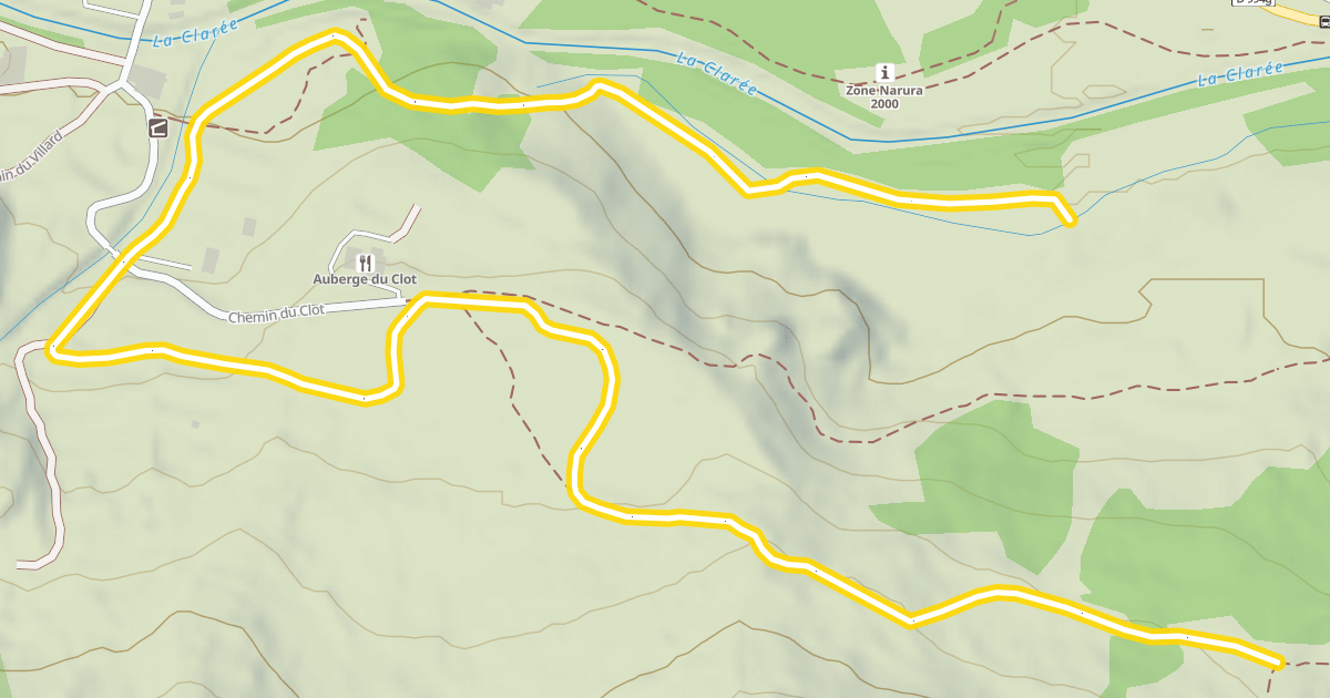 Map preview of Les Clots - Planchettes vers Forestière