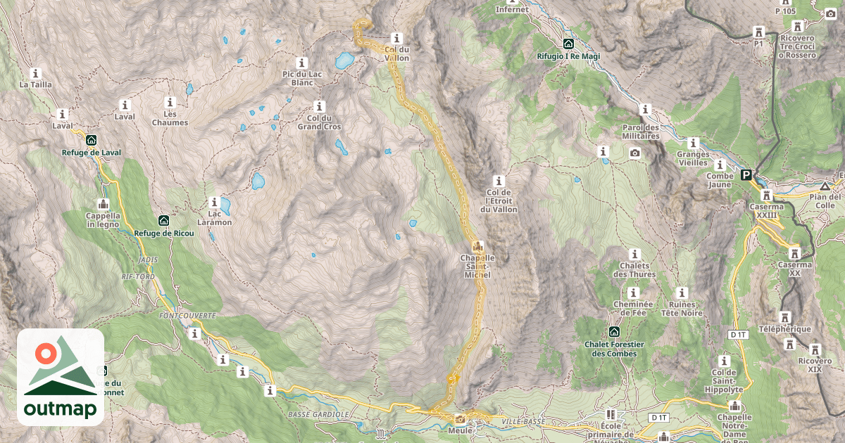 Map of Le Rocher Blanc — Névache