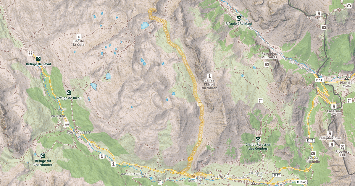 Map preview of Le Rocher Blanc — Névache