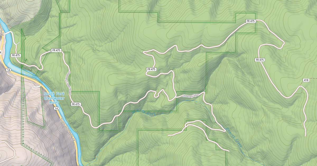 Map preview of DOWNEY CREEK