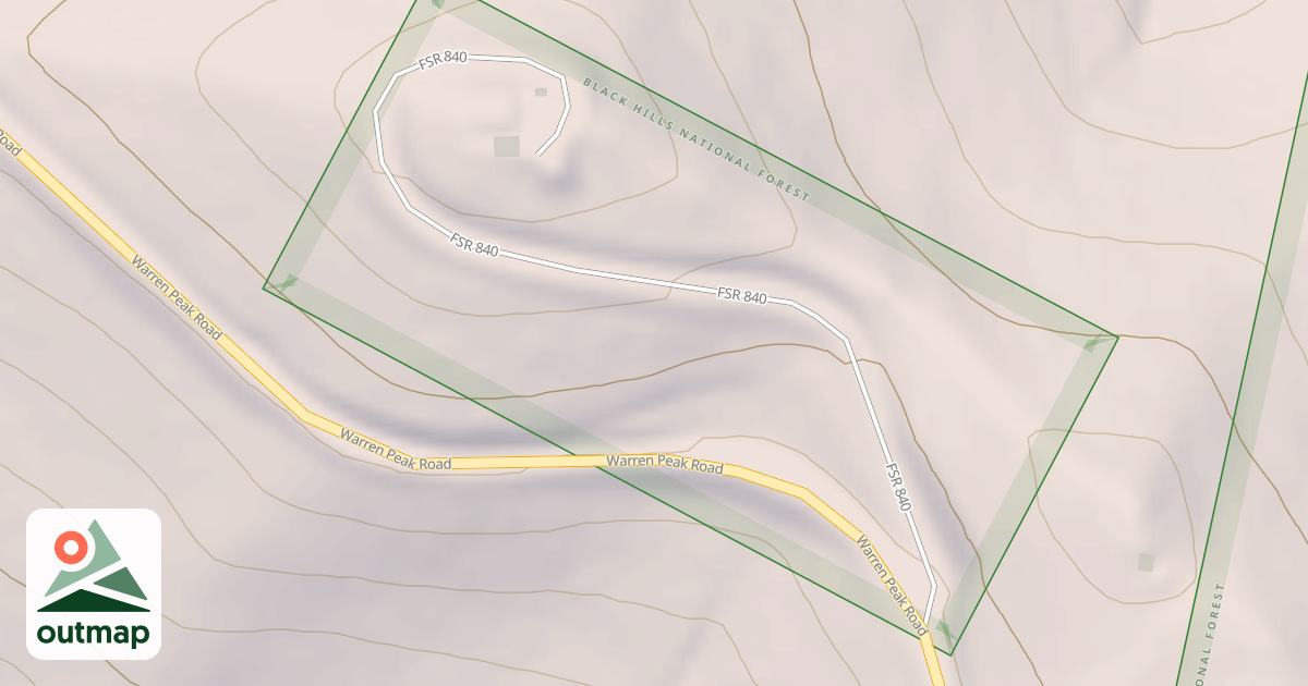 Map of WARREN PEAK LOOKOUT