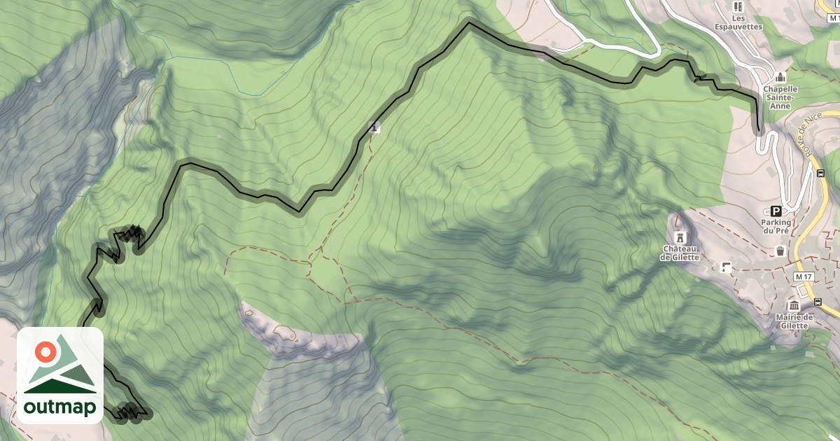 Map of Sentier Botanique de Gilette