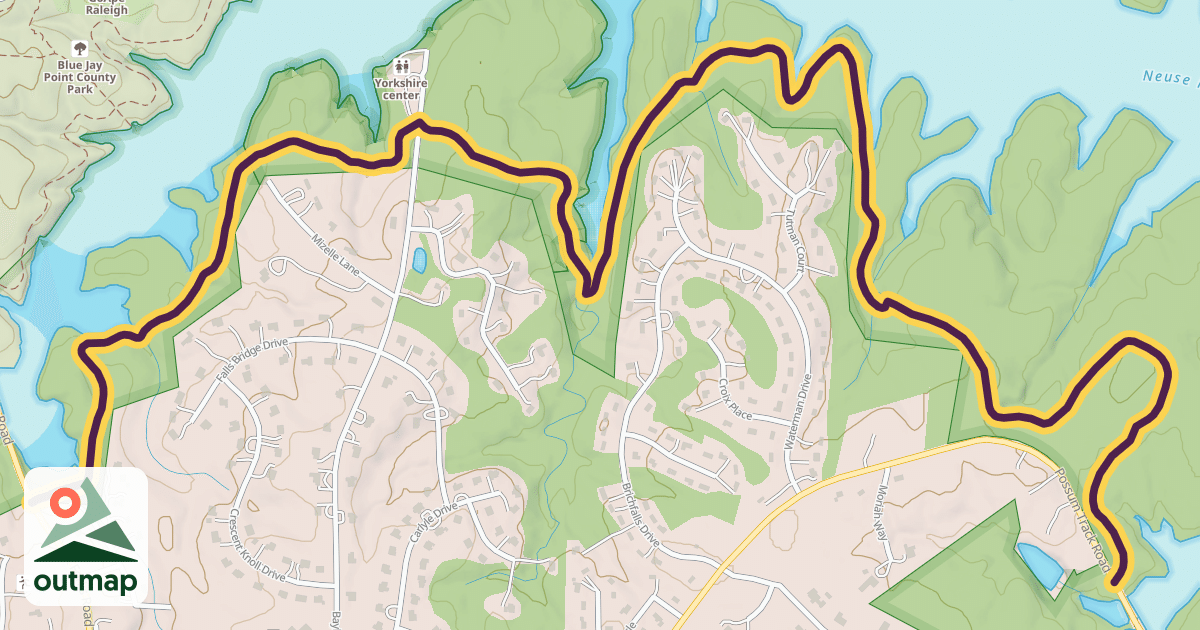 Map of Falls Lake Trail