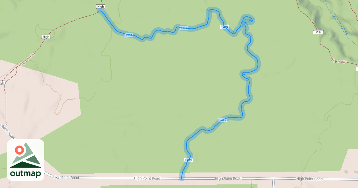 Map of High Point Pass (Summer Route)