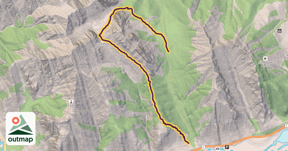 Map of Cory Pass Loop