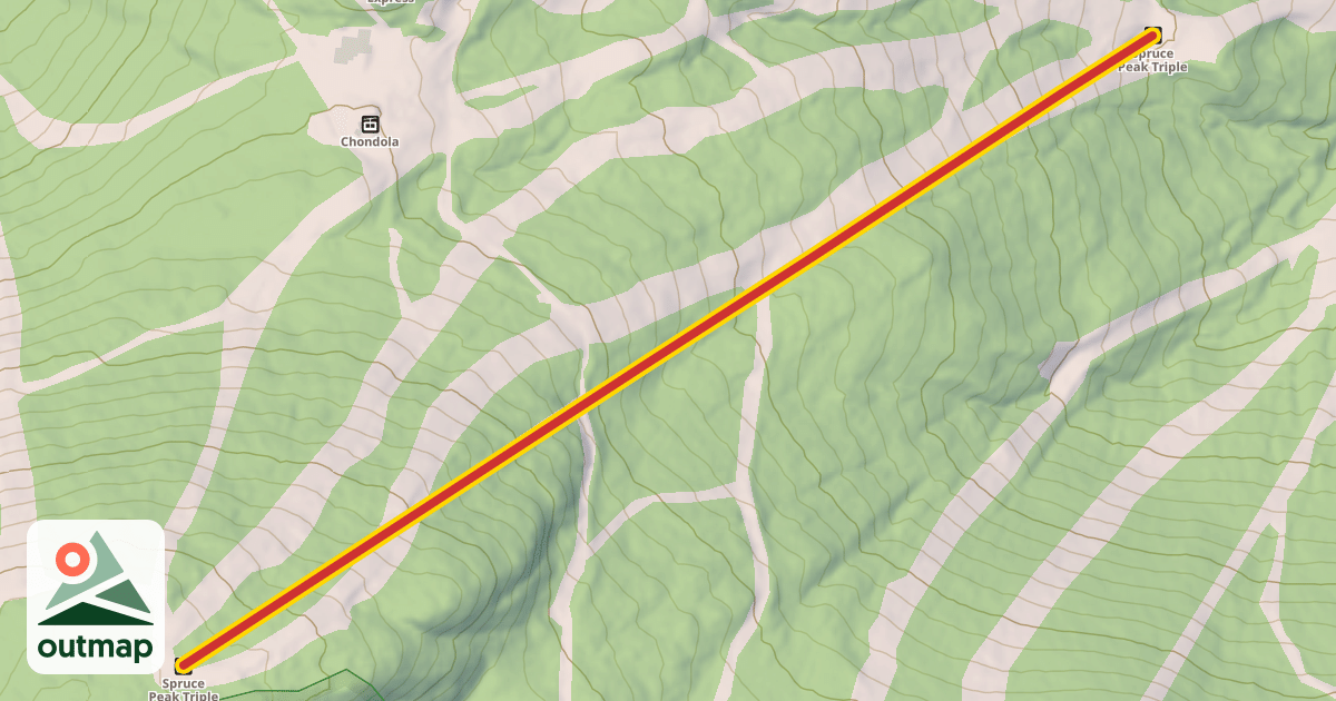 Map of Spruce Peak Triple