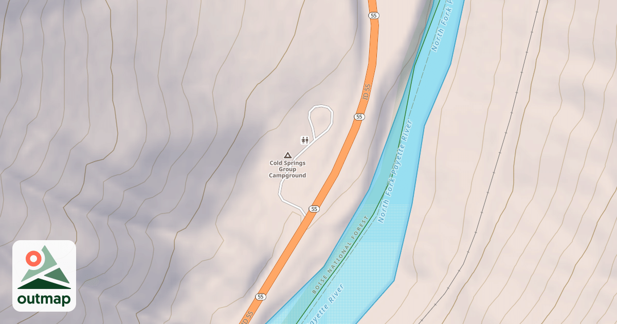 Map of COLD SPRINGS GROUP CAMPGROUND