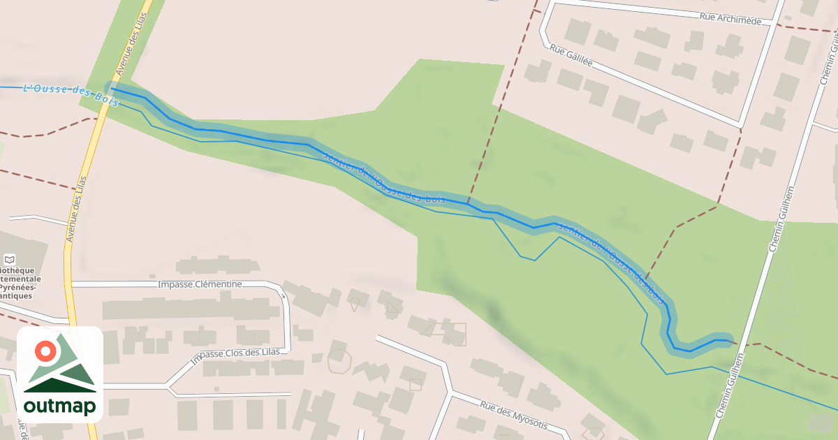 Map of sentier de l'Ousse des bois