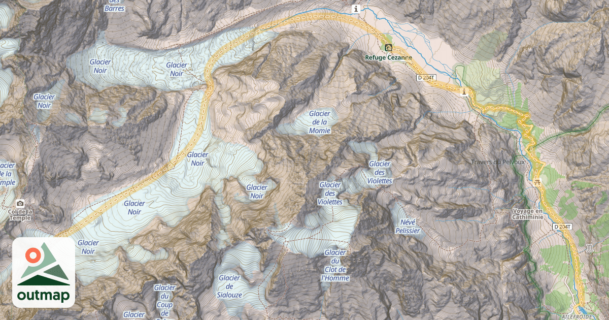 Map of Col de Coste Rouge — Ailefroide