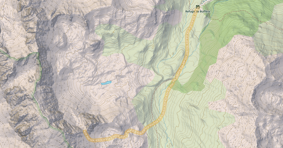 Map preview of Passage de Buffère — Refuge de la Buffère